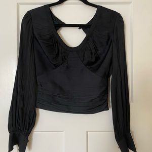 Anthropologie Black Silky Top